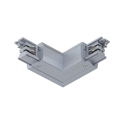 Zubeh�r f�r ProRail3 3-Phasen-Stromschiene - L-Verbinder, Erde au�en, 230V, Metall / Kunststoff, Silber