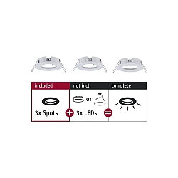 3er-Set Einbauleuchte CHOOSE, starr, IP44, 230V, max. 3x 10W �5.1cm, Wei� matt