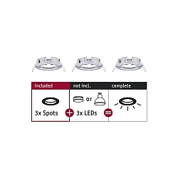 3er-Set Einbauleuchte CHOOSE, starr, IP44, 230V, max. 3x 10W �5.1cm, Chrom