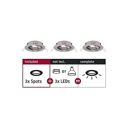 3er-Set Einbauleuchte CHOOSE, schwenkbar, IP23, 230V, max. 3x 10W �5.1cm, Eisen geb�rstet