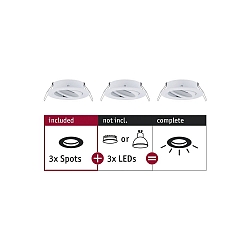3er-Set Einbauleuchte CHOOSE, schwenkbar, IP23, 230V, max. 3x 10W �5.1cm, Wei� matt