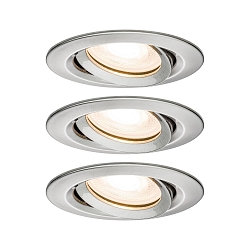 Paulmann Recessed luminaire LED Nova, IP65, round, 7W, GU10, set of 3 swiveling, iron
