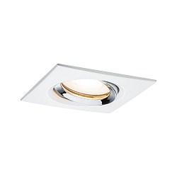 Paulmann Recessed luminaire LED Nova, IP65, square, white/chrome, set of 1 swiveling, 7W GU10