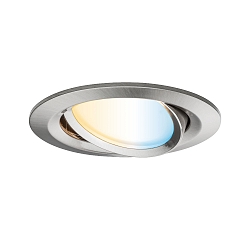 LED Einbauleuchte NOVA PLUS ZigBee COIN TW, rund, � 8.4cm, 230V, 6W 2700-6500K 460lm, schwenkbar, dimmbar, Eisen geb�rstet