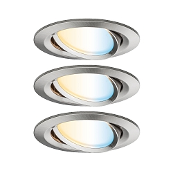 3er Pack LED Einbauleuchte NOVA PLUS ZigBee COIN TW, rund, � 8.4cm, 230V, 6W 2700-6500K 460lm, Eisen geb�rstet