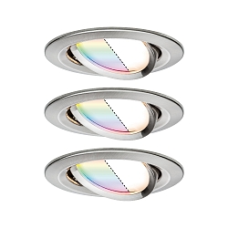3er Pack LED Einbauleuchte NOVA PLUS ZigBee COIN RGBW, rund, � 8.4cm, 230V, 2.5W RGB+2700K 85lm, Eisen geb�rstet