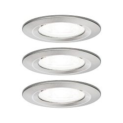 Set of 3 Recessed spot LED NOVA, IP44, fixed, 230V, incl. 3x GU10 6.5W 4000K 450lm 36�, iron brushed