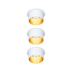 3er-Pack LED Einbauleuchte GIL Coin 3StepDim, IP44, rund, starr, 230V, 6W 2700K 470lm, 3step dimmbar, Wei� matt / Gold