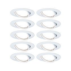 10er-Basisset Einbauleuchte BASE, � 9cm, 230V, GU10 max. 10W, schwenkbar 20�, Metall, Wei�