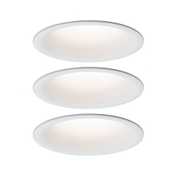 3er-Set LED Einbauleuchten-Set CYMBAL COIN, IP44, starr, blendfrei, 230V , 6.8W 2700K 530lm 38�, Wei� matt