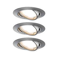 3er-Set Einbauleuchten-Set BASE COIN, IP20, � 9cm, 230V, inkl. LED Modul 5W 3000K 370lm 100�, On-Off, schwenkbar, eisen