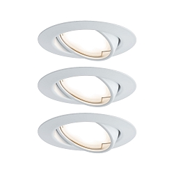 3er-Set Einbauleuchten-Set BASE COIN, IP20, � 9cm, 230V, inkl. LED Modul 5W 3000K 370lm 100�, On-Off, schwenkbar, wei�