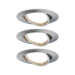 3er-Set Einbauleuchten-Set BASE COIN, IP20, � 9cm, 230V, inkl. LED Modul 5W 3000K 370lm 100�, 3step dimmbar, schwenkbar, eisen