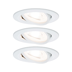 3er-Set LED Einbauleuchten-Set NOVA, IP23, rund, � 8.4cm, schwenkbar, 230V, inkl. GU10 6.5W 2700K 460lm 38�, Wei� matt