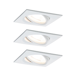 3er-Set LED Einbauleuchten-Set NOVA, IP23, eckig, 8.4 x 8.4cm, schwenkbar, 230V, inkl. GU10 6.5W 2700K 460lm 38�, Wei� matt