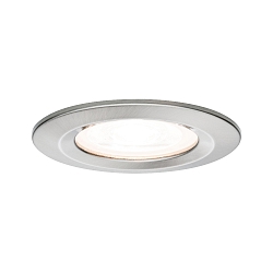 recessed luminaire NOVA LED round, rigid GU10 IP44, brushed iron  460lm 2700K 38� 38� CRI >80