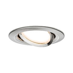 LED Einbauleuchten-Set NOVA COIN, IP23, rund, � 8.4cm, schwenkbar, 230V, inkl. Modul 6.5W 2700K 460lm 100�, Eisen geb�rstet