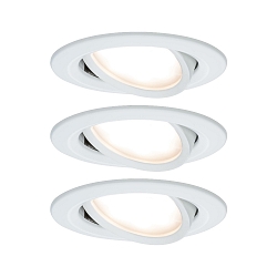 3er-Set LED Einbauleuchten-Set NOVA COIN, IP23, rund, � 8.4cm, schwenkbar, 230V, inkl. 6.5W 2700K 460lm 100�, Wei� matt