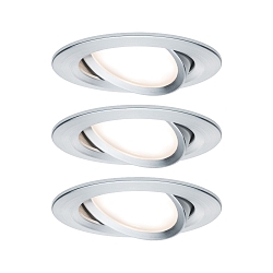 3er-Set LED Einbauleuchten-Set NOVA COIN, IP23, rund, � 8.4cm, schwenkbar, 230V, inkl. 6.5W 2700K 460lm 100�, Alu gedreht