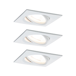 3er-Set LED Einbauleuchten-Set NOVA COIN, IP23, eckig, 8.4 x 8.4cm, schwenkbar, inkl. Modul 6.5W 2700K 460lm 100�, Wei� matt