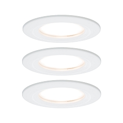 recessed luminaire NOVA COIN LED round, rigid, set of 3 IP44, white matt  19,5W 460lm 2700K 100� 100� CRI >80