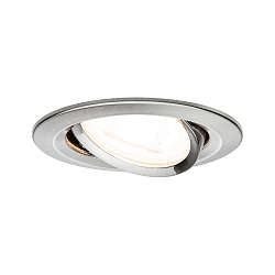 LED Einbauleuchten-Set NOVA, IP23, rund, � 8.4cm, schwenkbar, inkl. GU10 6.5W 2700K 460lm 38�, 3step dimmbar, Eisen geb�rstet