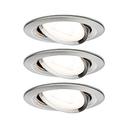 3er-Set LED Einbauleuchten-Set NOVA, IP23, rund, schwenkbar, inkl. GU10 6.5W 2700K 460lm 38�, 3step dimmbar, Eisen geb�rstet