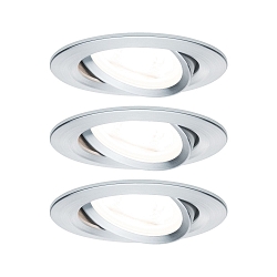 3er-Set LED Einbauleuchten-Set NOVA, IP23, rund, schwenkbar, inkl. GU10 6.5W 2700K 460lm 38�, 3step dimmbar, Alu gedreht