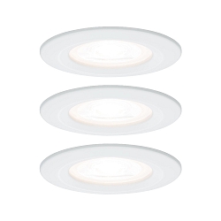 recessed luminaire NOVA LED round, rigid, set of 3 GU10 IP44, white matt dimmable 19,5W 460lm 2700K 38� 38� CRI >80