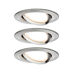 3er-Set LED Einbauleuchten-Set NOVA COIN, IP23, rund, schwenkbar, inkl. 6.5W 2700K 460lm 100�, 3step dimmbar, Eisen geb�rstet