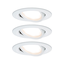 3er-Set LED Einbauleuchten-Set NOVA COIN, IP23, rund, schwenkbar, inkl. 6.5W 2700K 460lm 100�, 3step dimmbar, Wei� matt