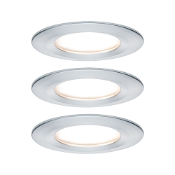 recessed luminaire NOVA COIN LED round, rigid, set of 3 Coin IP44, aluminium dimmable 19,5W 460lm 2700K 100� 100� CRI >80