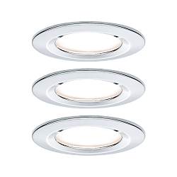 recessed luminaire NOVA COIN LED round, rigid, set of 3 Coin IP44, chrome dimmable 19,5W 460lm 2700K 100� 100� CRI >80