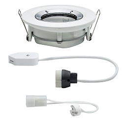 Paulmann Recessed luminaire LED Nova, IP65, round, white/chrome, set of 1 swiveling