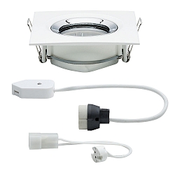 Paulmann Recessed luminaire LED Nova, IP65, square, white/chrome, set of 1 swiveling