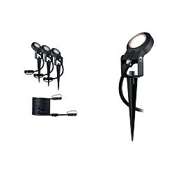 3er-Erg�nzungsset PLUG & SHINE LED Erdspie�-Spot STING, IP67, 24V, 3x 6W 3000K 270lm 100�, dimmbar