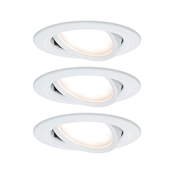 Paulmann Recessed luminaire LED Coin Slim, IP23, round, 6,8W, set of 3 dimmable and swiveling, white