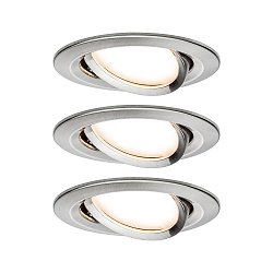 Paulmann Recessed luminaire LED Coin Slim, IP23, round, 6,8W, set of 3 dimmable and swiveling, iron
