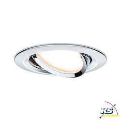 Paulmann Recessed luminaire LED Coin Slim, IP23, round, 6,8W, set of 1 dimmable and swiveling, chrome