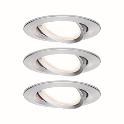 Paulmann Recessed luminaire LED Coin Slim, IP23, round, 6,8W, set of 3 dimmable and swiveling, white