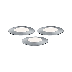 Paulmann Plug&Shine 3er-Set Bodeneinbauleuchte Floor Mini IP65 3x2,5W 55mm Silber