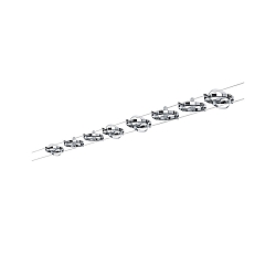 Seilsystem CARDAN, mit 8 Spots,  230/12V, 8x GU5.3 max. 10W, Chrom matt