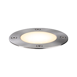 LED Bodeneinbauleuchte PLUG & SHINE FLOOR, IP65, rund, � 9.8cm, 24V, 3.6W 3000K 300lm, dimmbar, rostfrei