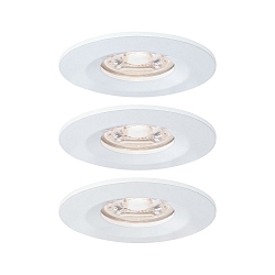 Set of 3 LED Recessed luminaire NOVA MINI with Module COIN, IP44, fixed, white matt
