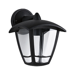 outdoor wall luminaire CLASSIC CURVED down E27 IP44, clear, black dimmable