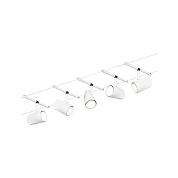Seilsystem CUP, Basisset, 5-fach, 12V DC, 5x GU5.3 max. 10W, inkl. 60VA Trafo, 2x 5 Meter
