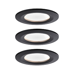recessed luminaire NOVA COIN LED round, rigid, set of 3 Coin IP44, black matt  11W 460lm 2700K 100� 100� CRI >80