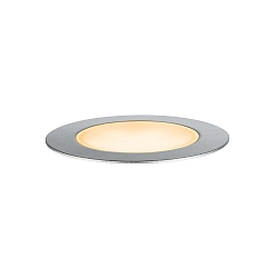 PLUG & SHINE LED Boden-Einbauleuchte FLOOR, IP67, � 7cm, 2W 2200K 90lm 90�, insektenfreundlich, silber