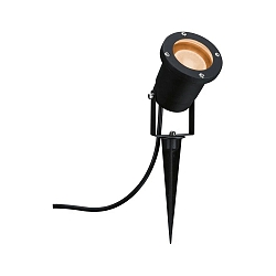 LED Gartenstrahler GOLDLICHT, IP65, inkl. GU10 LED 4.3W 2200K 320lm 38�, schaltbar, 200cm Kabel mit IP-Schukostecker, schwarz