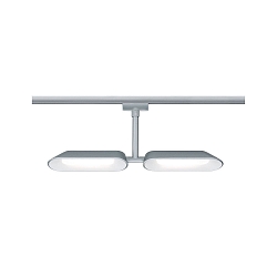 1-Phasen LED Schienenspot URAIL DIPPER, 2x 10W 2700K, voll rotierbar, dimmbar, Chrom matt/Wei�